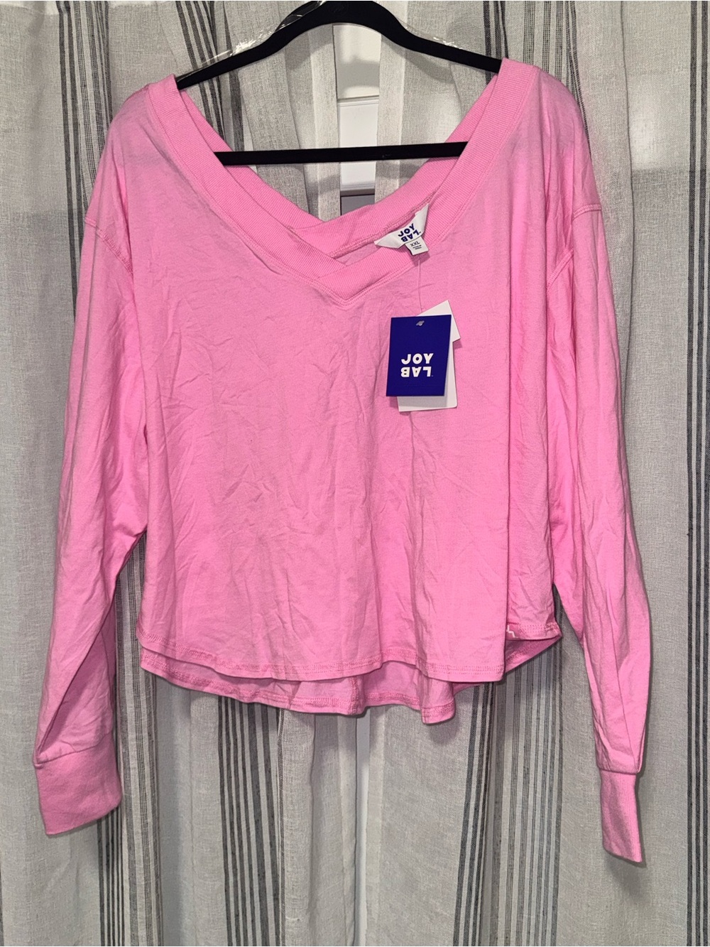 NWT JoyLab Pink V-Neck Long-Sleeve Women's Top XXL